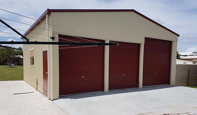 Red Shed Door — Sheds & Patios in Maryborough, QLD