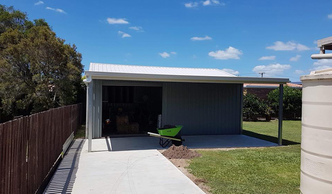 Garage in backyard — Sheds & Patios in Maryborough, QLD